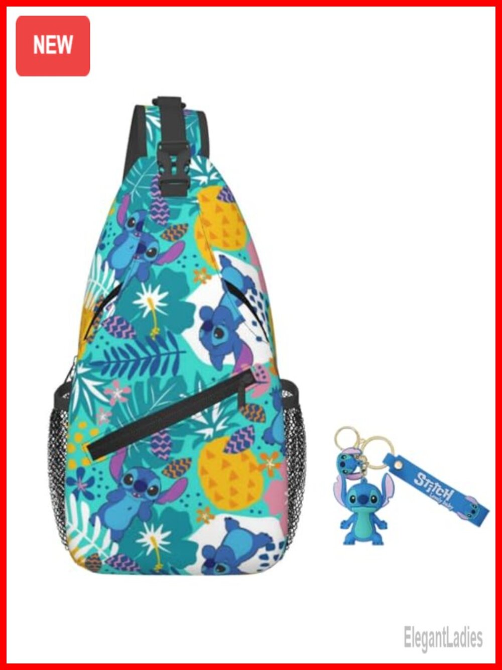 Cartoon Pattern Sling Bag Adjustable Crossbody for Men Women